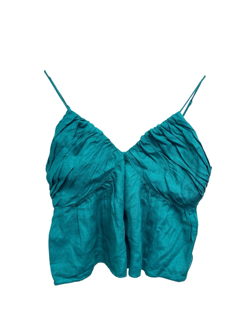 J. Crew V Neck Gathered Linen Camisole